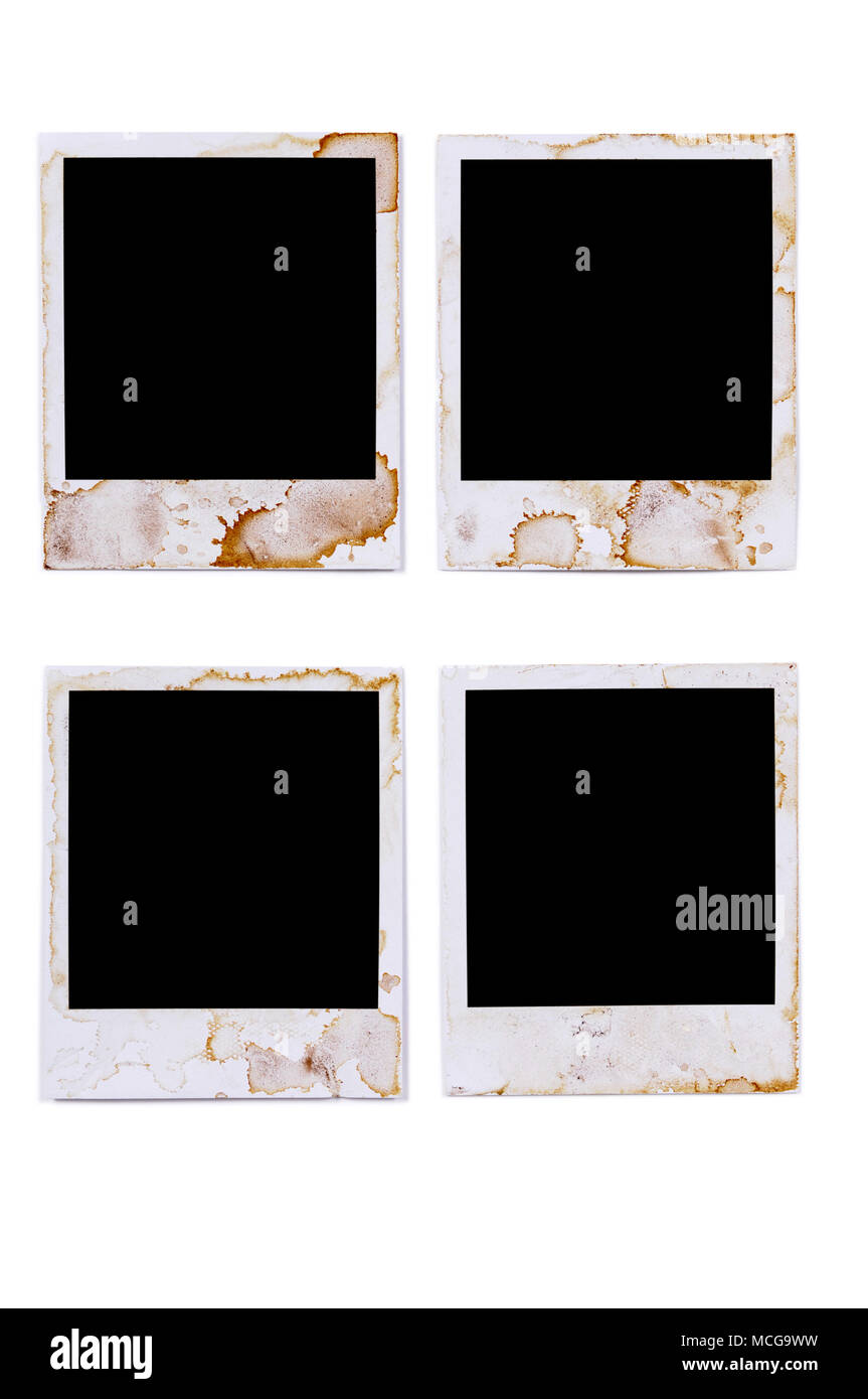 Alte vintage gebeizt Polaroid Stil leer Foto drucken Frames auf weißem  Hintergrund Stockfotografie - Alamy