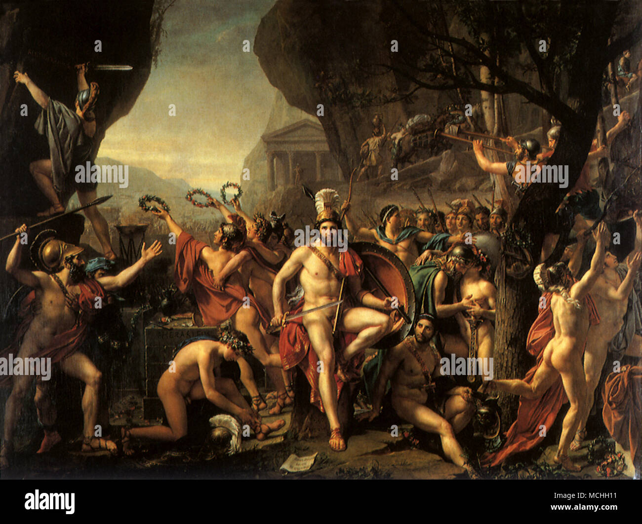 Leonidas in der Schlacht von Thermopylae Stockfoto