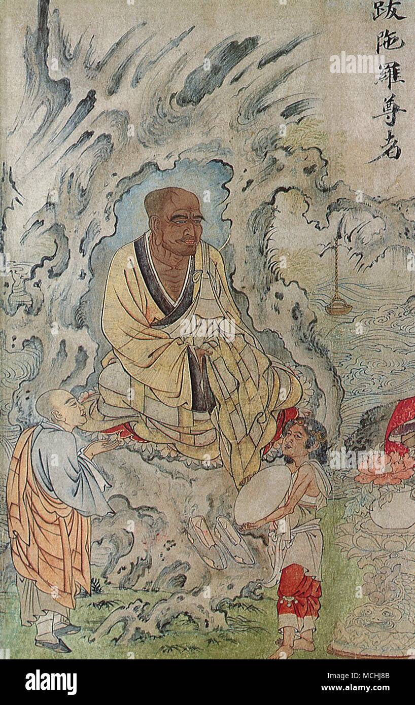 Eine lange Blättern der Buddhistischen Bilder Stockfoto