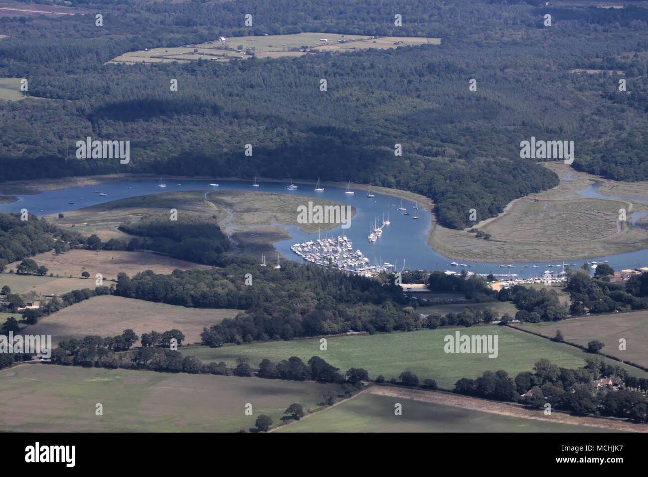 Eyriel Auffassung Buckler Yard Yacht Harbour River Beaulieu Brockenhurst Hampshire Stockfoto