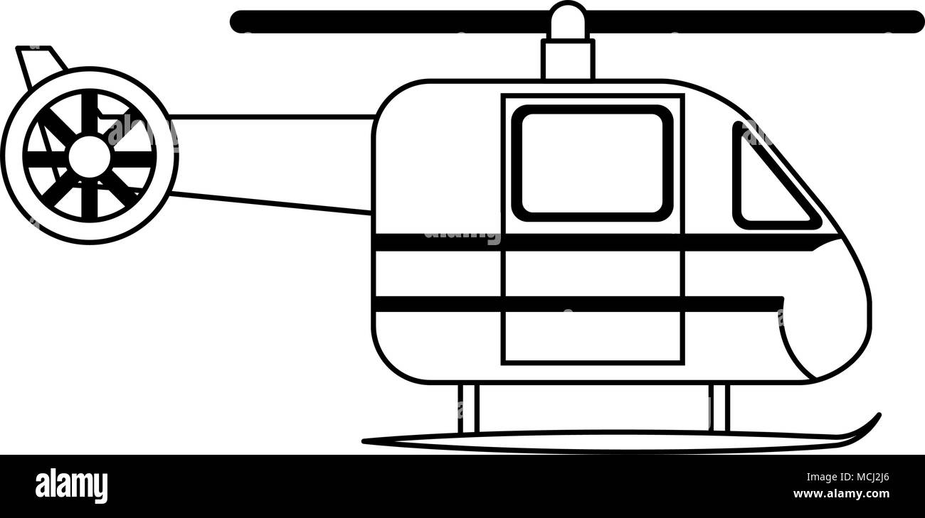 Emergency medical Hubschrauber auf Schwarz und Weiß Stock Vektor
