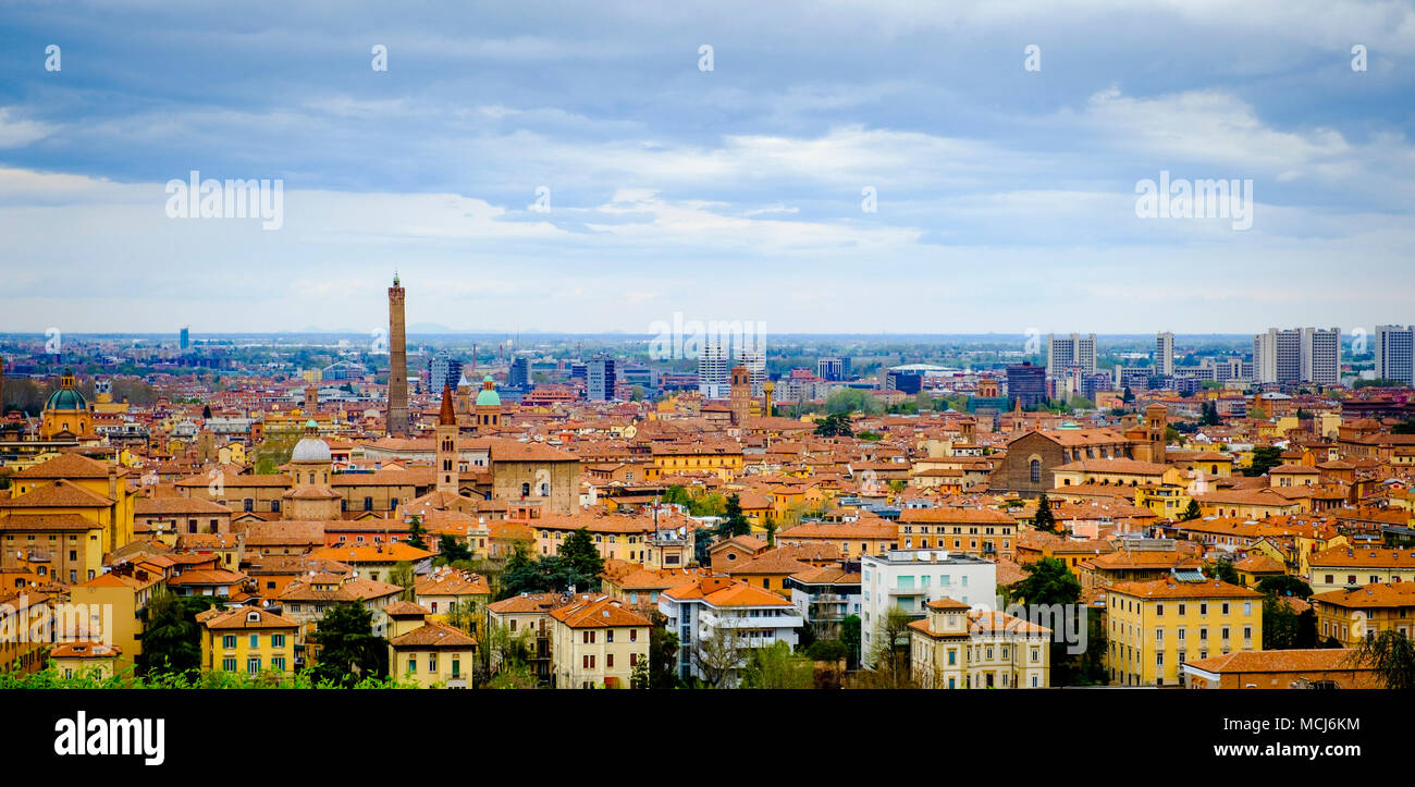 Eine allgemeine Ansicht der Stadt Bologna, Italien Stockfoto