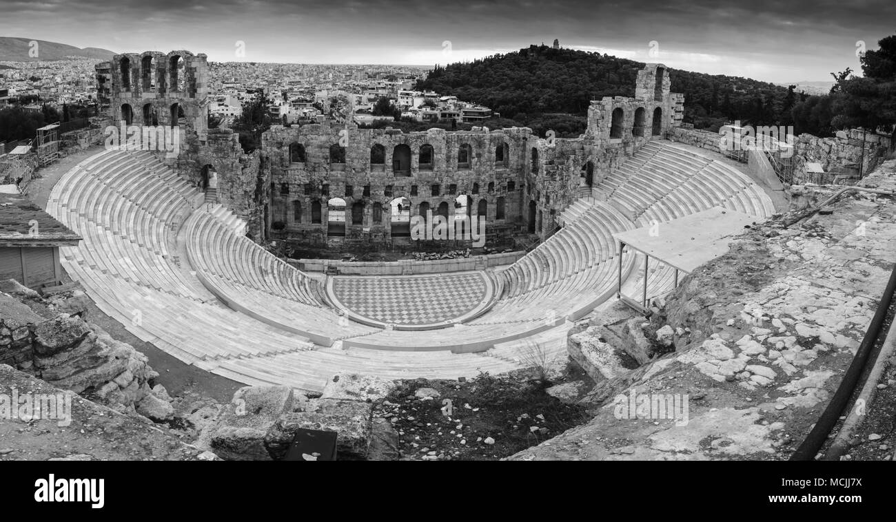 Odeon des Herodes Atticus und das Stadtbild, Athen, Griechenland Stockfoto