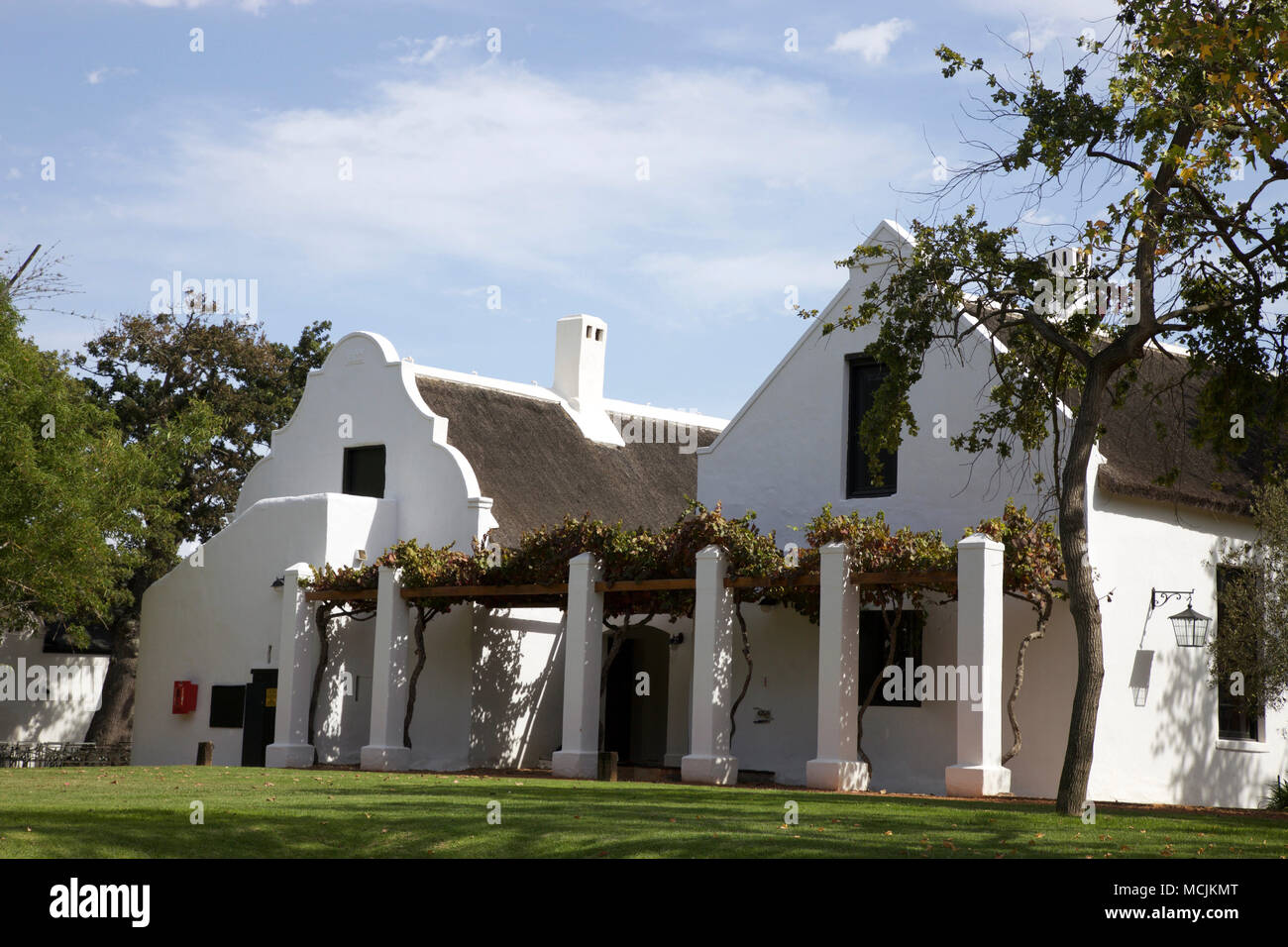 Kap-holländische Architektur, Spier Weingut und Hotel, Western Cape, Südafrika Stockfoto