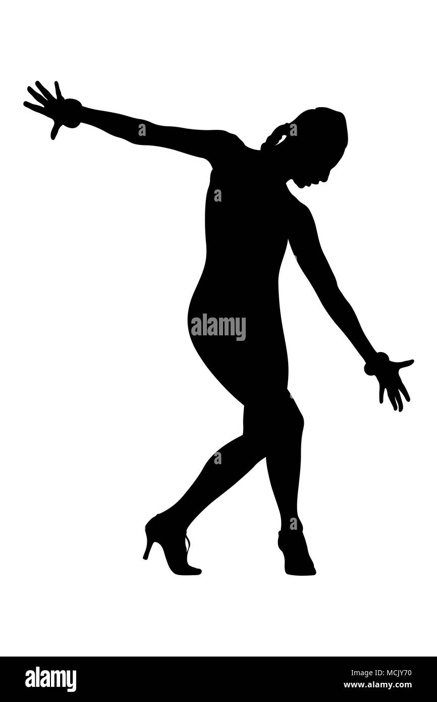 Tänzerin im Tanz pose mit Spangen an den Händen Stockfoto