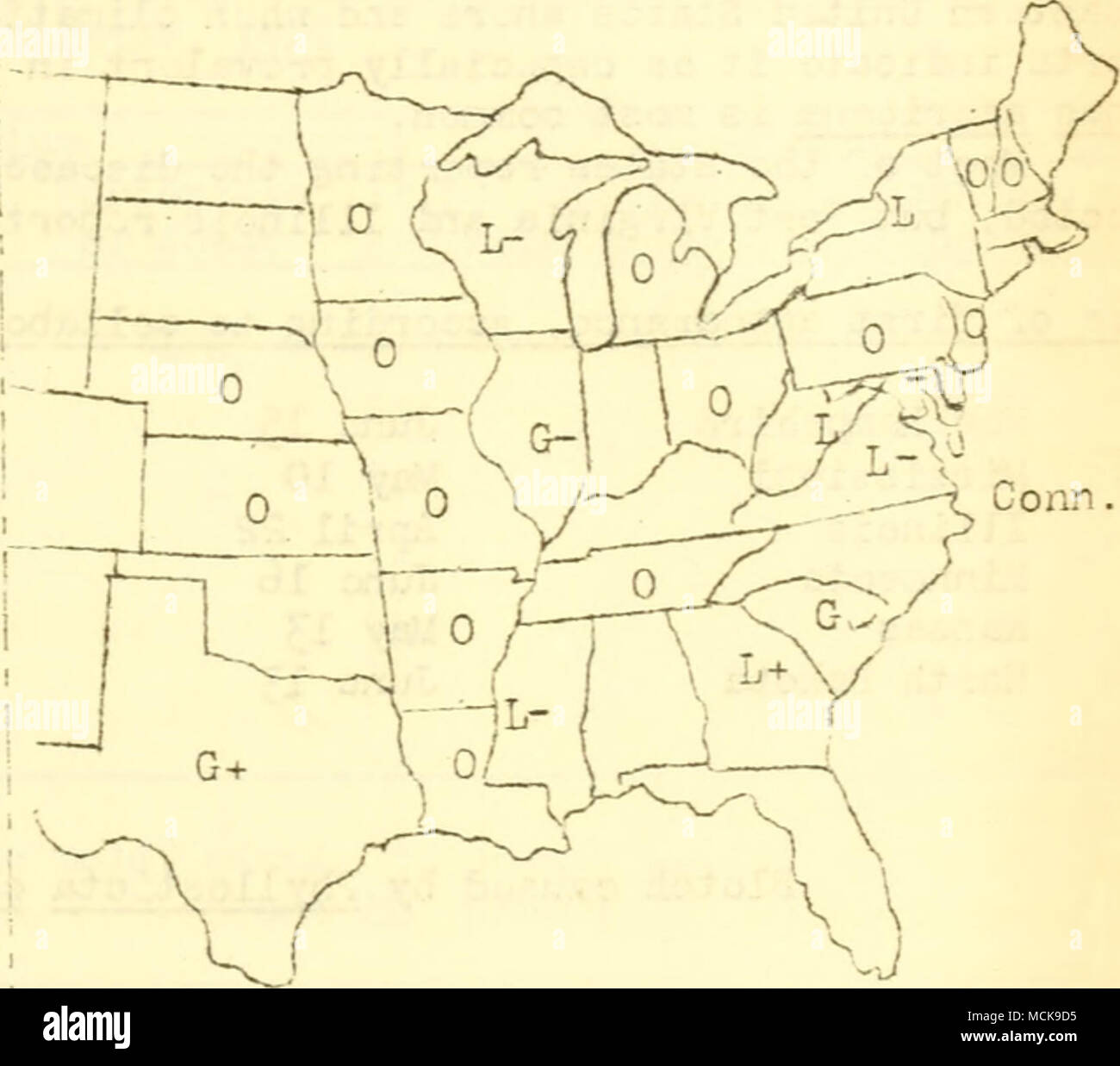 . Anschl. L-^g. 13 - Das Auftreten von bakteriellen Pflaume 1321. r"': ?icht der Taschen durch Exoascus pruni (Berk.) Pclcl., 2. corr. ix^^ ist traurig. Eine größere Anzahl von Berichten von Pflaume Taschen trug in diesem Jahr als üblich. Dies bedeutet nicht unbedingt eine erhöhte Prävalenz von Tlic Krankheit, hov/cvcr hindeuten, sondern kann diAc auf die Tatsache, dass Mitarbeiter mit der Bezeichnung Fragebögen betreffend diese Krankheit eingerichtet wurden. Die folgenden Zustände der Krankheit in I 92 I: New Hampshire, North Carolina, I. Iississippi, Indiana; Illinois berichtet, I/dchigan, V', 'isconsin linnusota, lo'. Va, IJorth Da.: Ota, Stockfoto