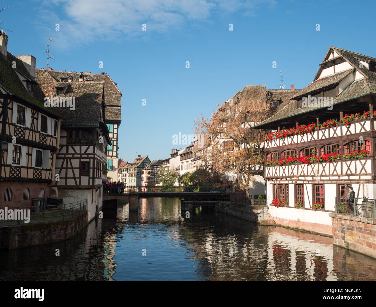 Ill vorbei Petit-France, Straßburg Stockfoto