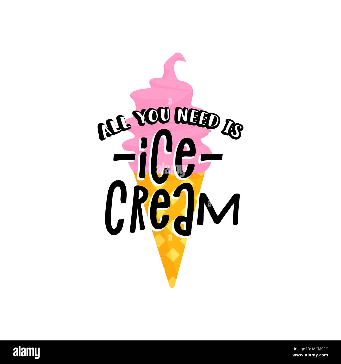 Inschrift Hallo Sommer und Wassermelone Slice, Vector, Schriftzug Stock Vektor