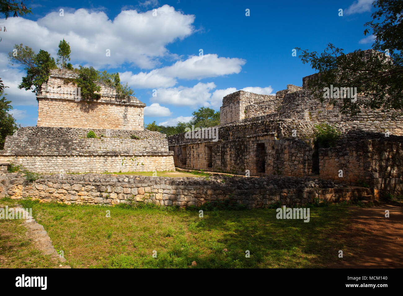 Majestätische Ruinen in Ek Balam. Ek Balam ist eine Yucatec-Maya archäologische Stätte in der Gemeinde Temozón, Yucatán, Mexiko. Stockfoto