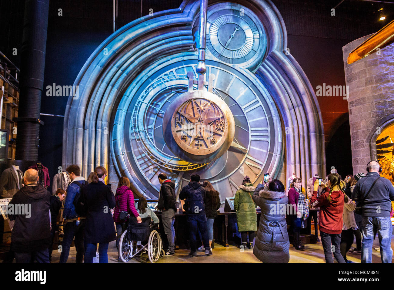 Harry Potter Studios, Hogwarts die Herstellung von Harry Potter Warner Bros Studio Tour Leavesden, London, England, Vereinigtes Königreich, Europa Wecker Stockfoto