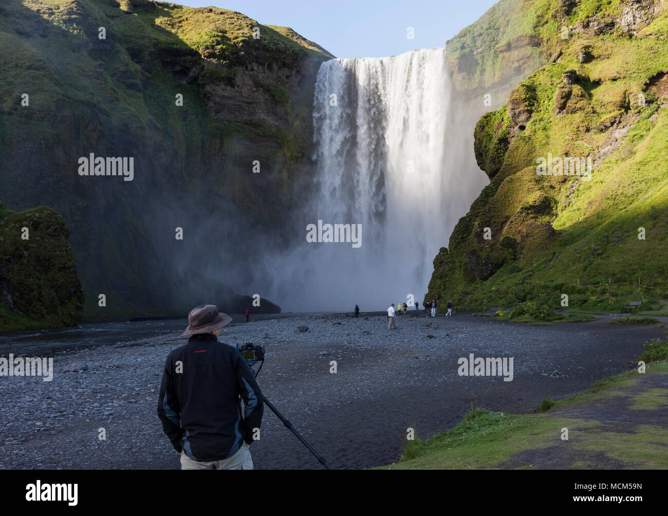 Skogafoss Wasserfall, Skogar, Island Stockfoto