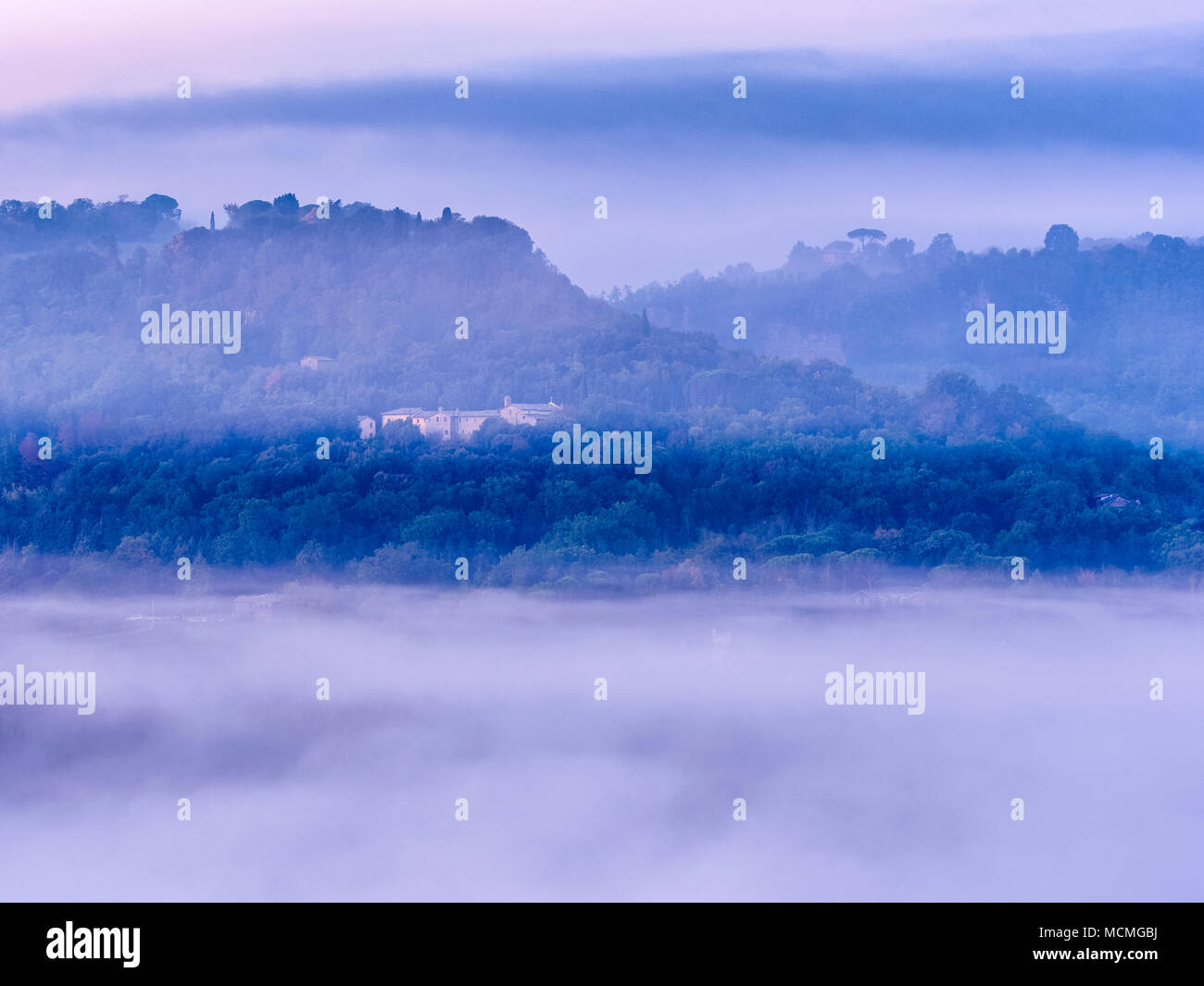 Blick von der Stadt Orvieto in Umbrien, Italien Stockfoto