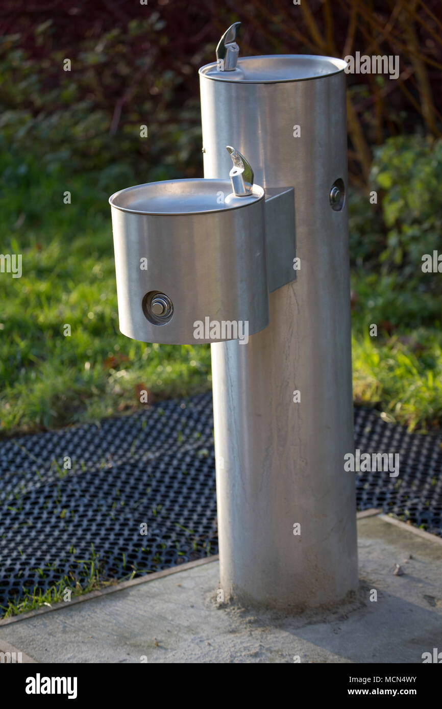 Eine öffentliche Brunnen in einem öffentlichen Park in Somerset England Großbritannien Stockfoto