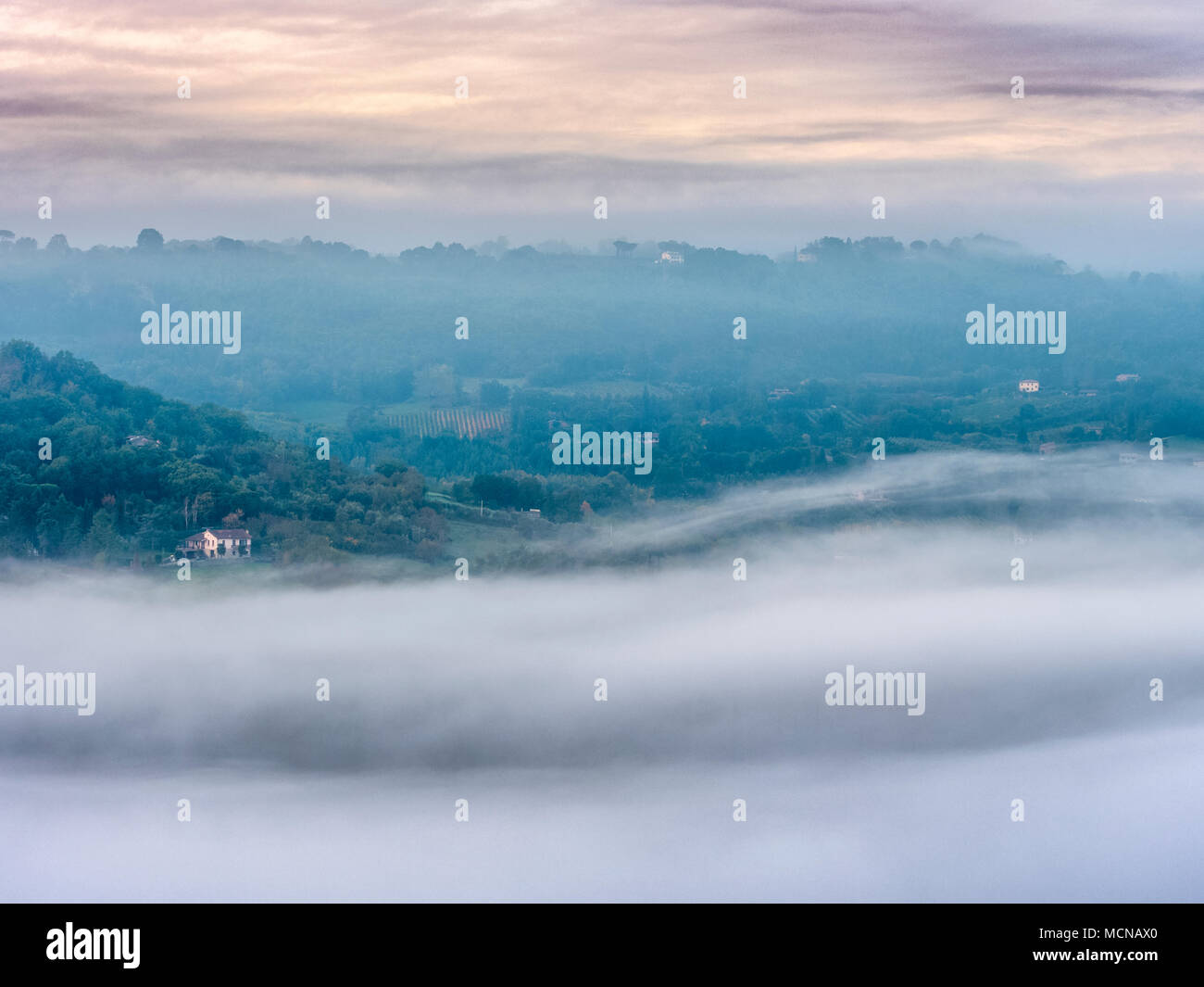 Blick von der Stadt Orvieto in Umbrien, Italien Stockfoto