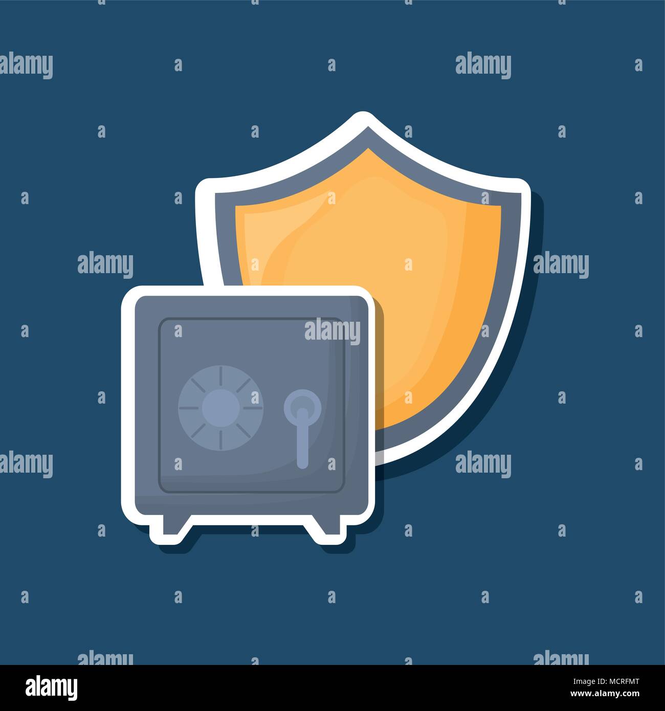 Download Schild mit Safe Symbol auf blauem Hintergrund ...