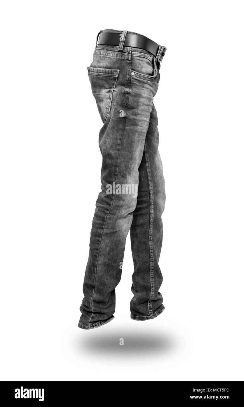 Schwarze Jeans mit Gürtel der Teenager Stockfoto