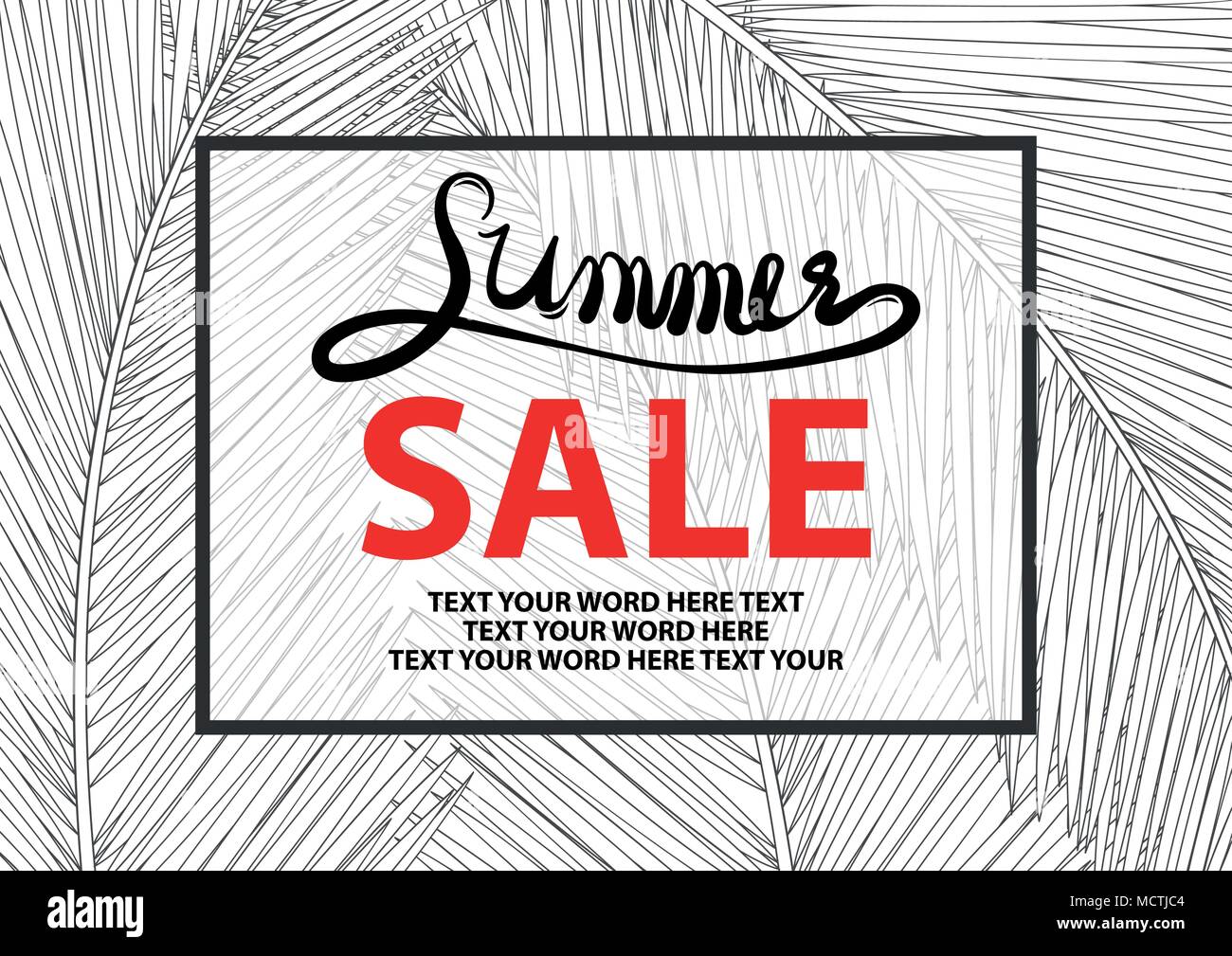 Plakat Oder Hintergrund Design Fur Verkauf Veranstaltung Im Einfachen Stil Mit Platz Fur Text Banner Vorlage Fur Summer Sale Mit Kokosblattern Als Hintergrund Stock Vektorgrafik Alamy