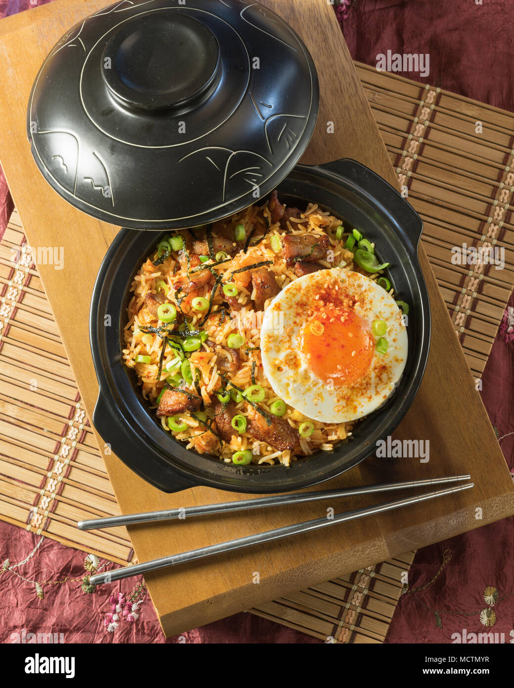 Bokkeumbap. Koreanische gebratener Reis. Korea Nahrung Stockfoto