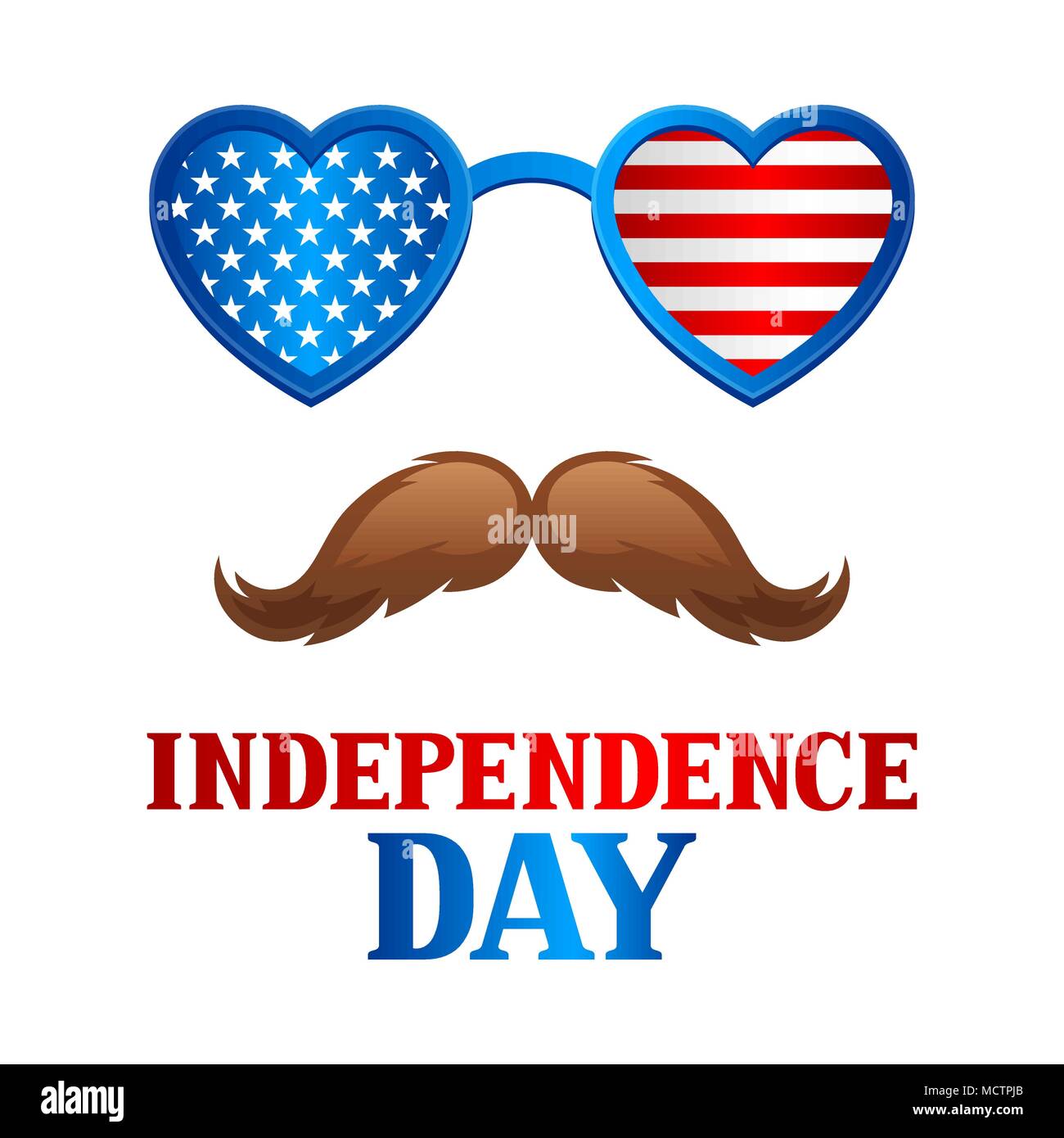 Tag der Unabhängigkeit patriotisch Abbildung. Amerikanische Flagge Gläser mit Sternen und Streifen Stock Vektor