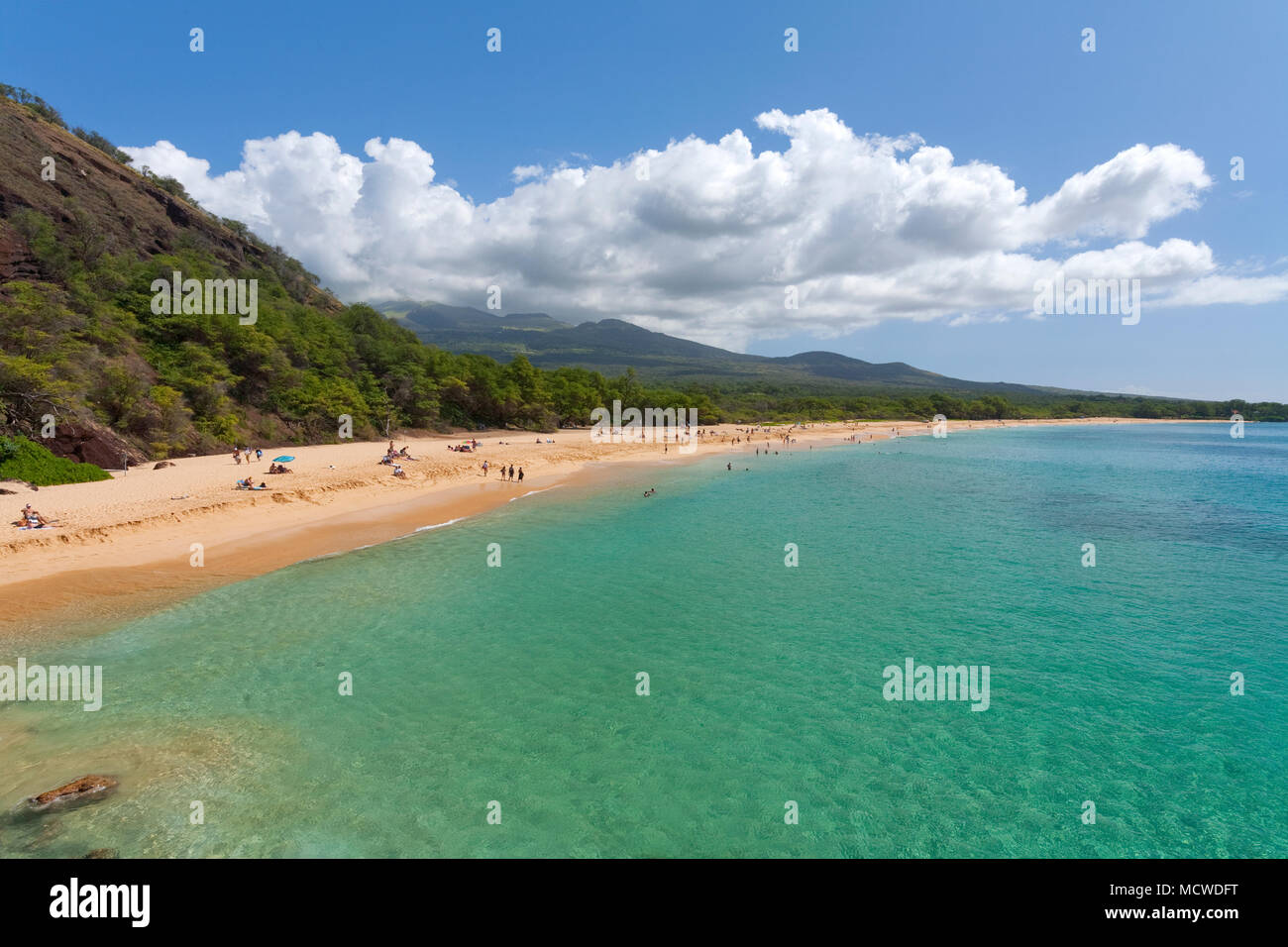 Ruhiger Tag in Makena State Park, Maui, Hawaii. Stockfoto
