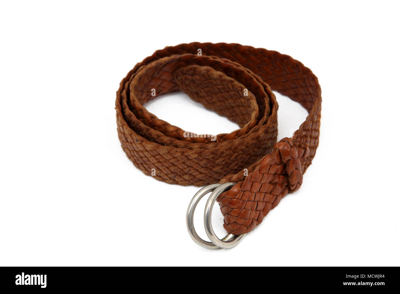 Meine Damen geflochtenes Braunes Leder Riemen Stockfoto