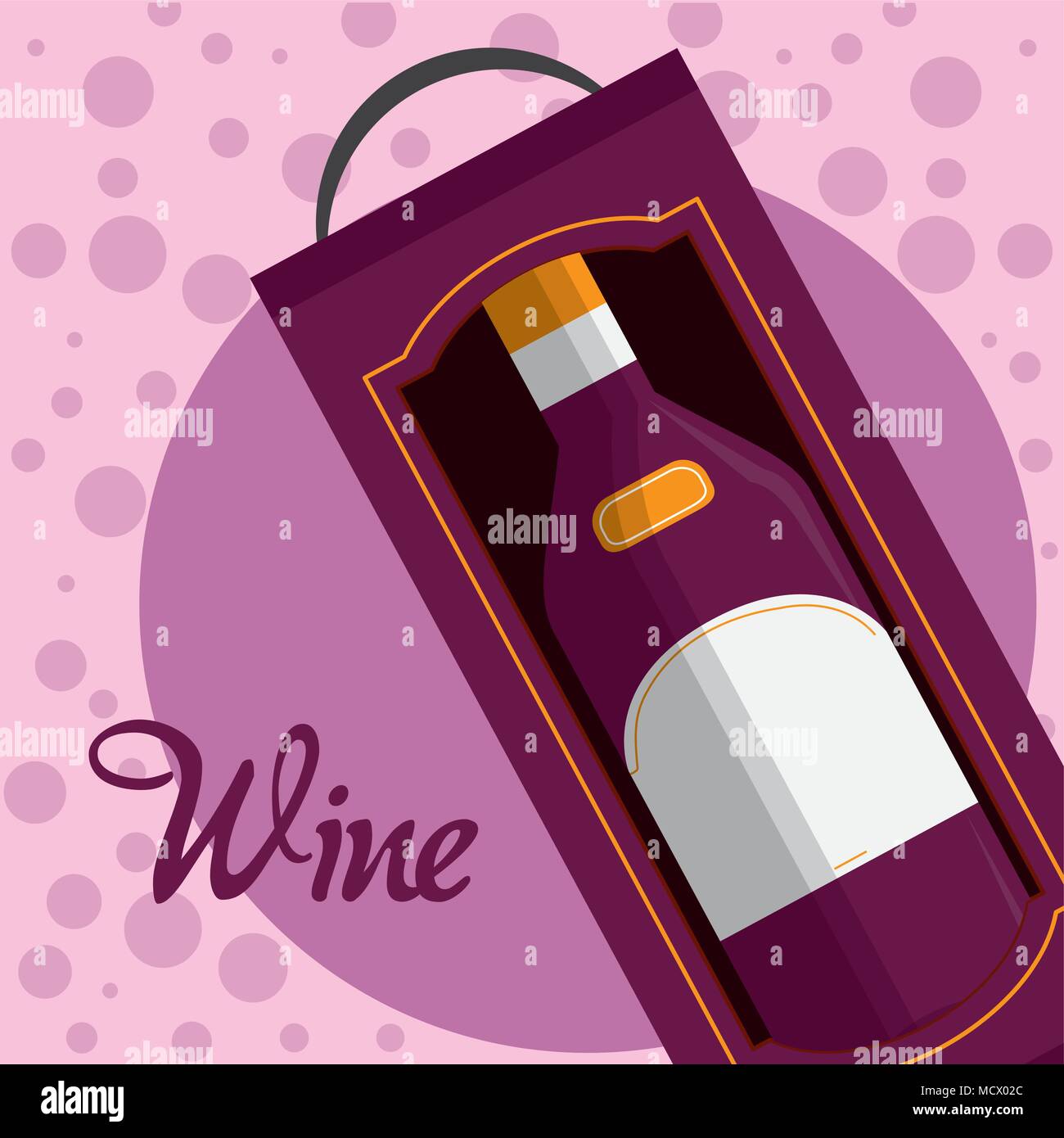 Wein Flasche in Box Stock Vektor