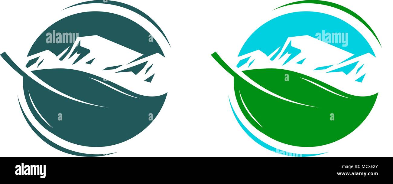Natur, Ökologie, Umwelt Logo oder Label. Organic Natural Produkt Symbol Stock Vektor