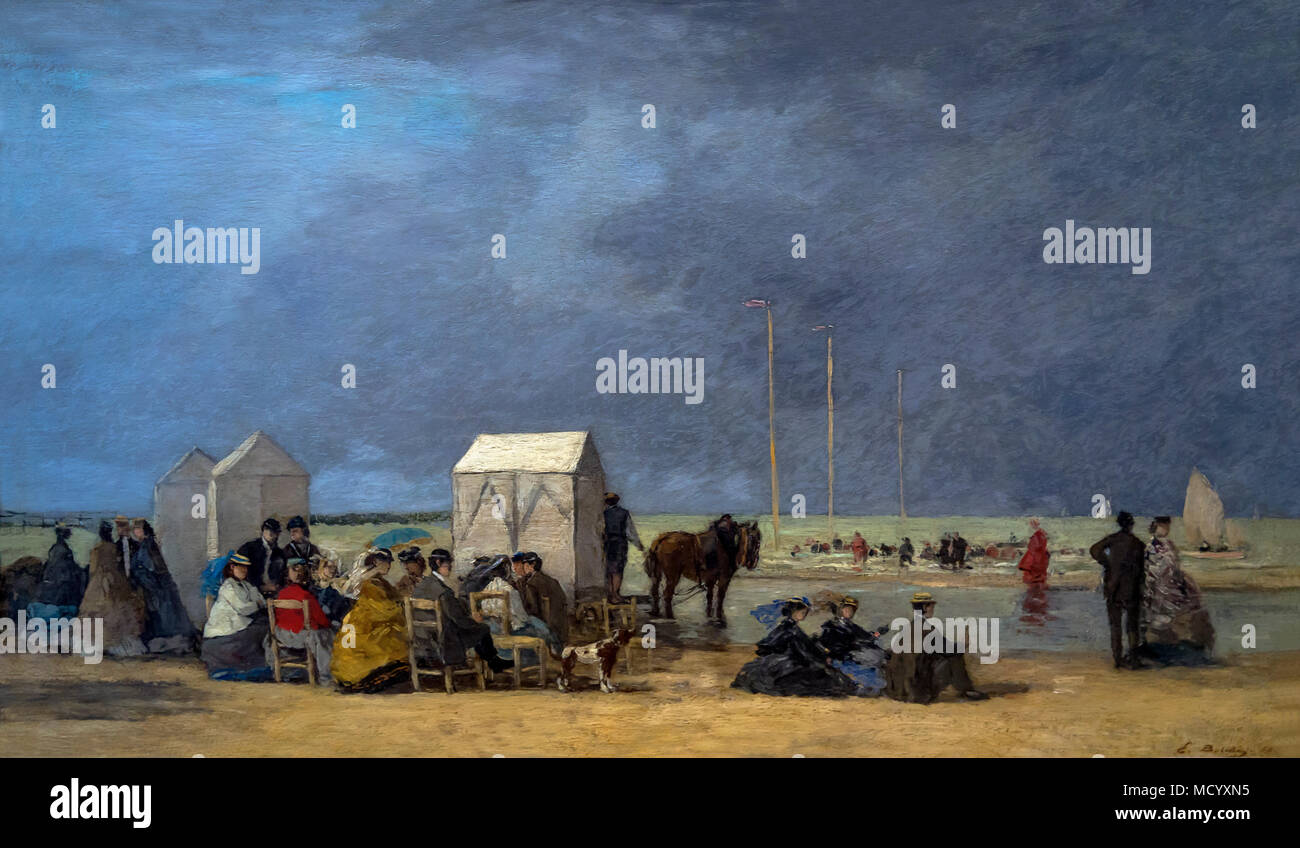 Badezeit bei Deauville, Eugene Boudin, 1865, Nationalgalerie, Washington DC, USA, Nordamerika Stockfoto