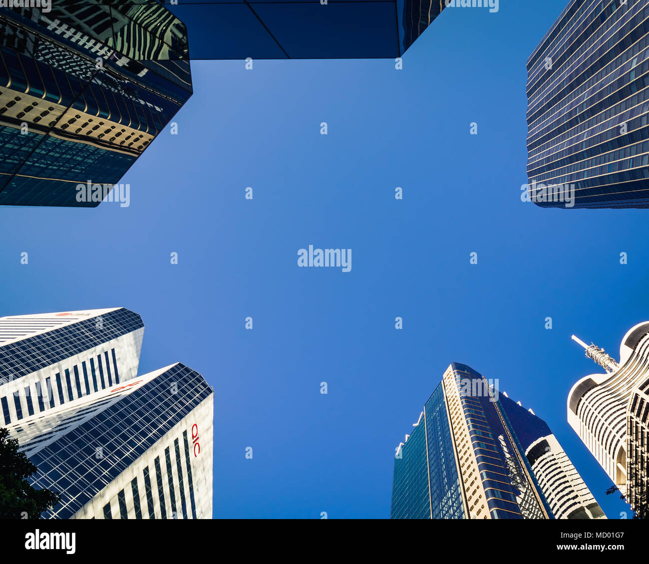 Einzigartige Perspektive auf die Skyline von Brisbane. Stockfoto