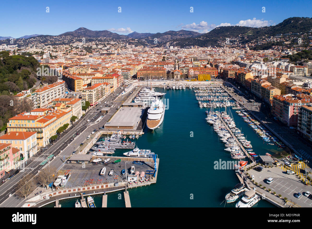 Luftbild des schönen Hafen Stockfoto