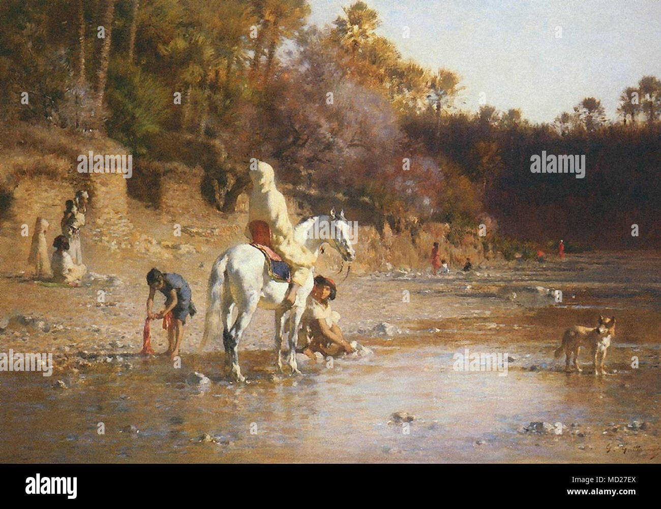 Guillaumet Gustave Achille - La Rivière à El-Katara Stockfoto