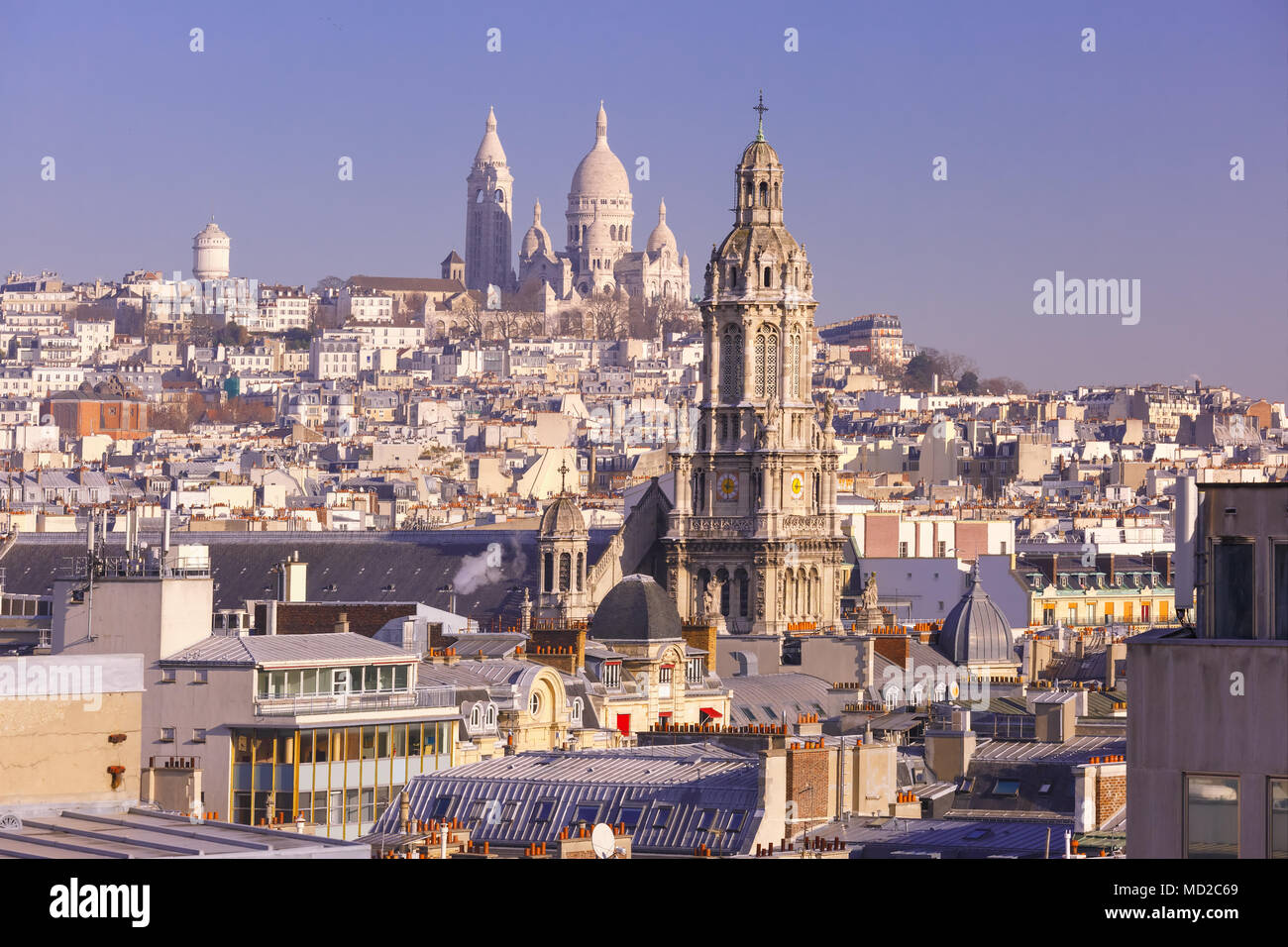 Sacre-Coeur Basilika am Morgen, Paris, Frankreich Stockfoto