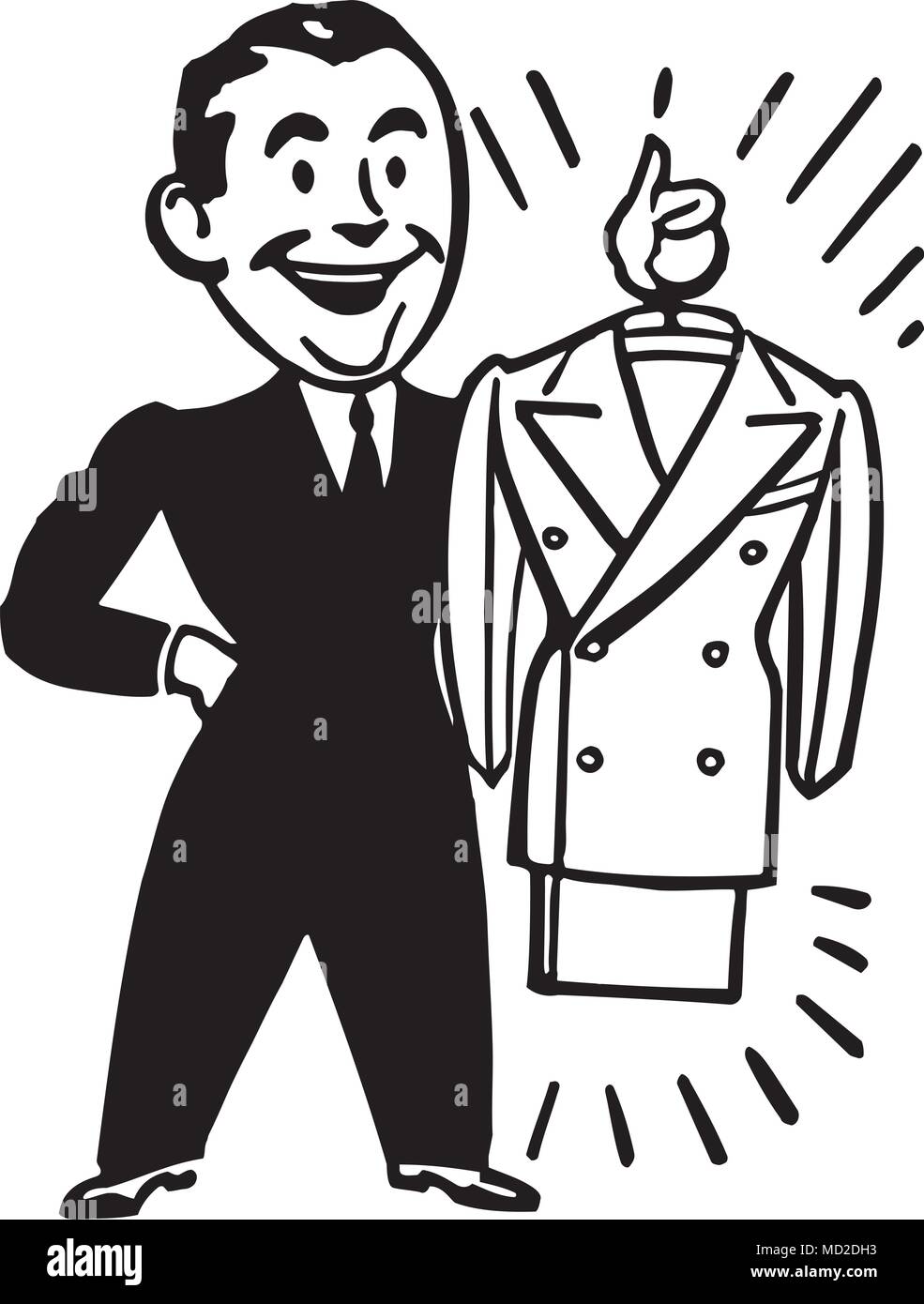 Einen Neuen Anzug Retro Clipart Illustration Stock Vektorgrafik Alamy