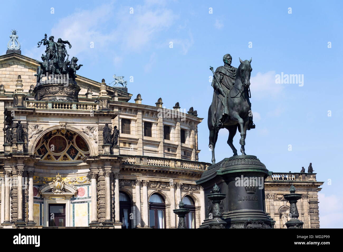 König Johann Statue, Johann von Sachsen Denkmal in Dresden, Deutschland Stockfoto