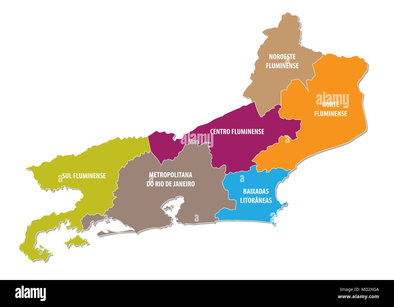 Rio de Janeiro bunte administrative und politische Vektorkarte Stock Vektor