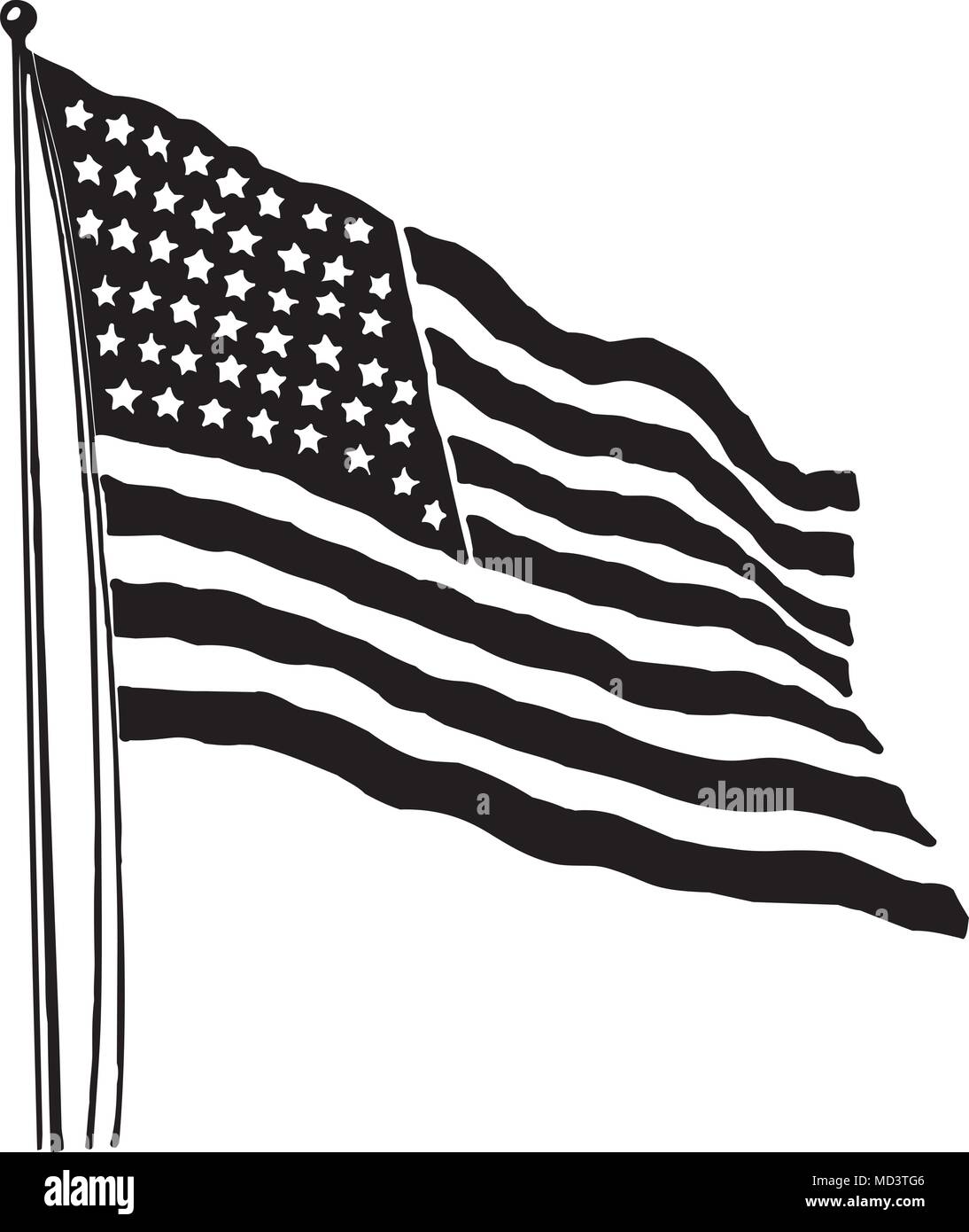 Amerikanische Flagge Retro Clipart Illustration Stock Vektorgrafik Alamy