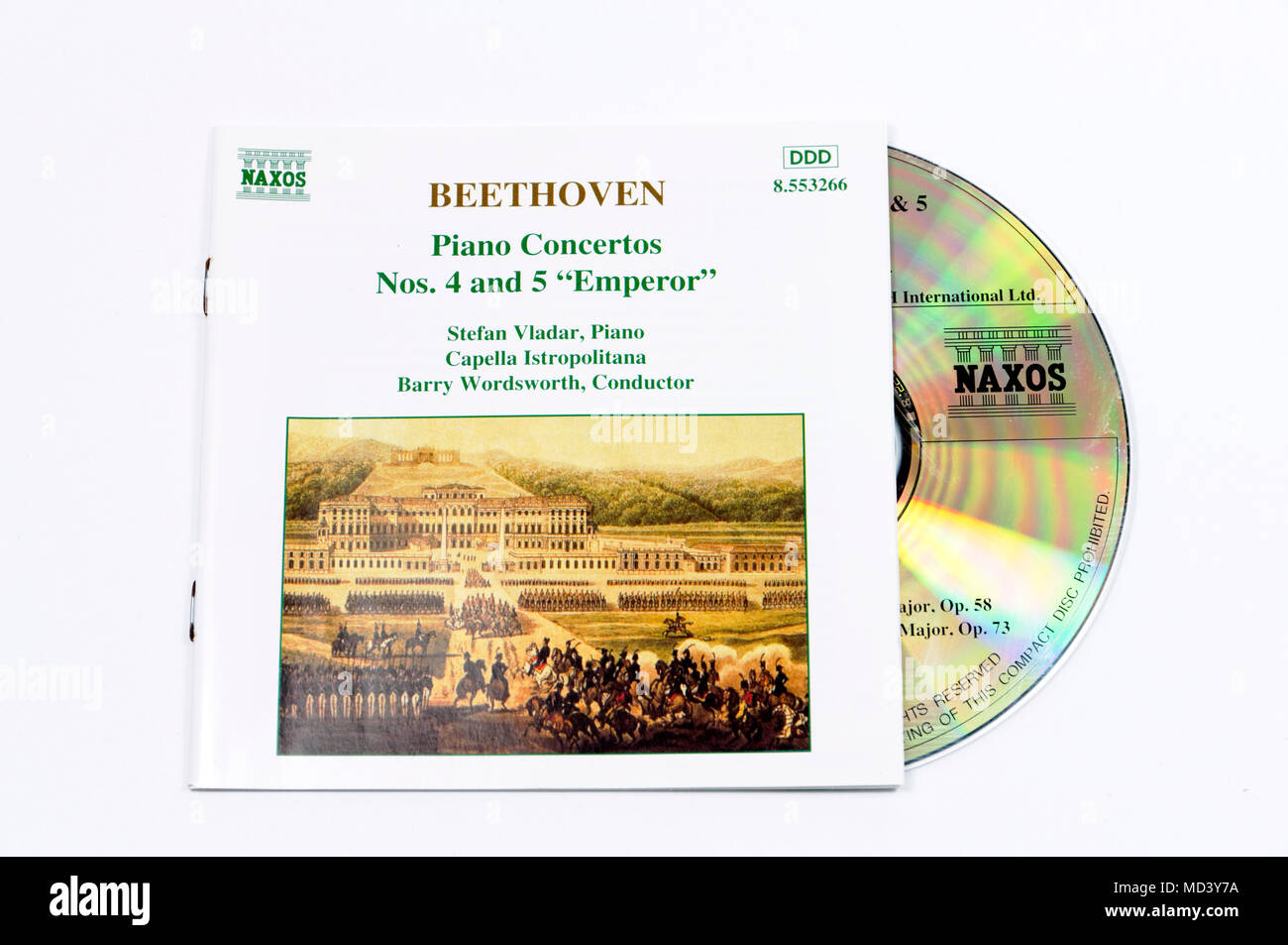 CD von Beethovens Klavierkonzerte Nr. 4 und 5 der Kaiser Stockfoto