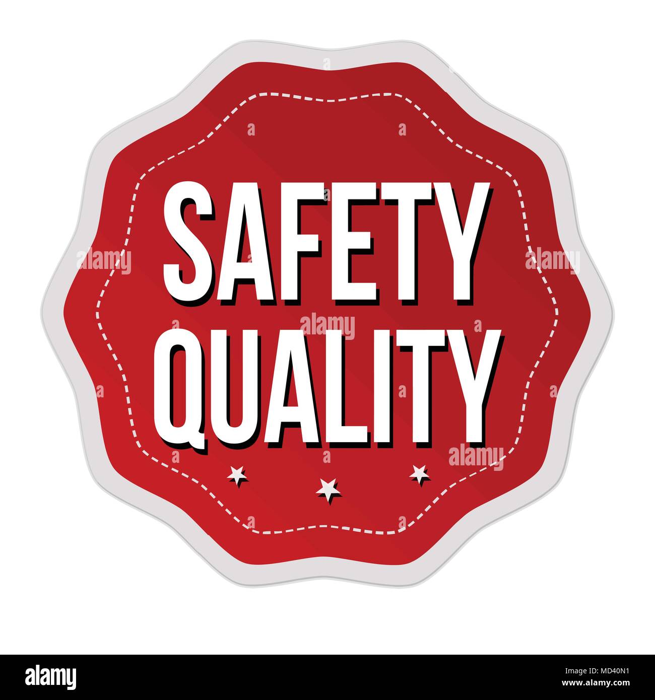 Sicherheit Qualität Aufkleber oder Sticker auf weißem Hintergrund, Vector Illustration Stock Vektor