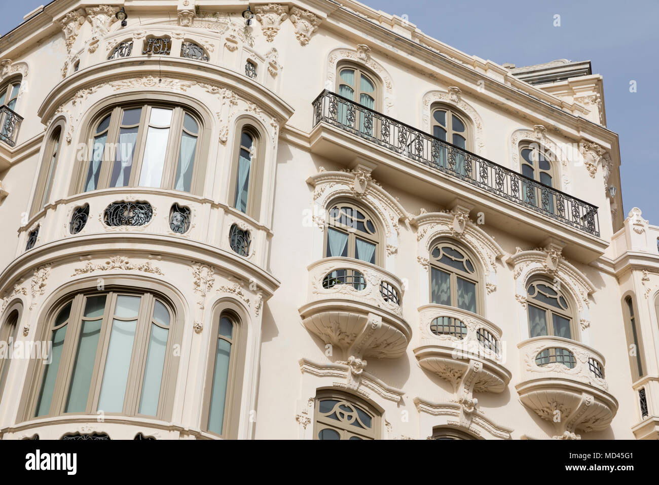 Art Nouveau Architektur in der Altstadt, Malaga, Costa del Sol, Andalusien, Spanien, Europa Stockfoto