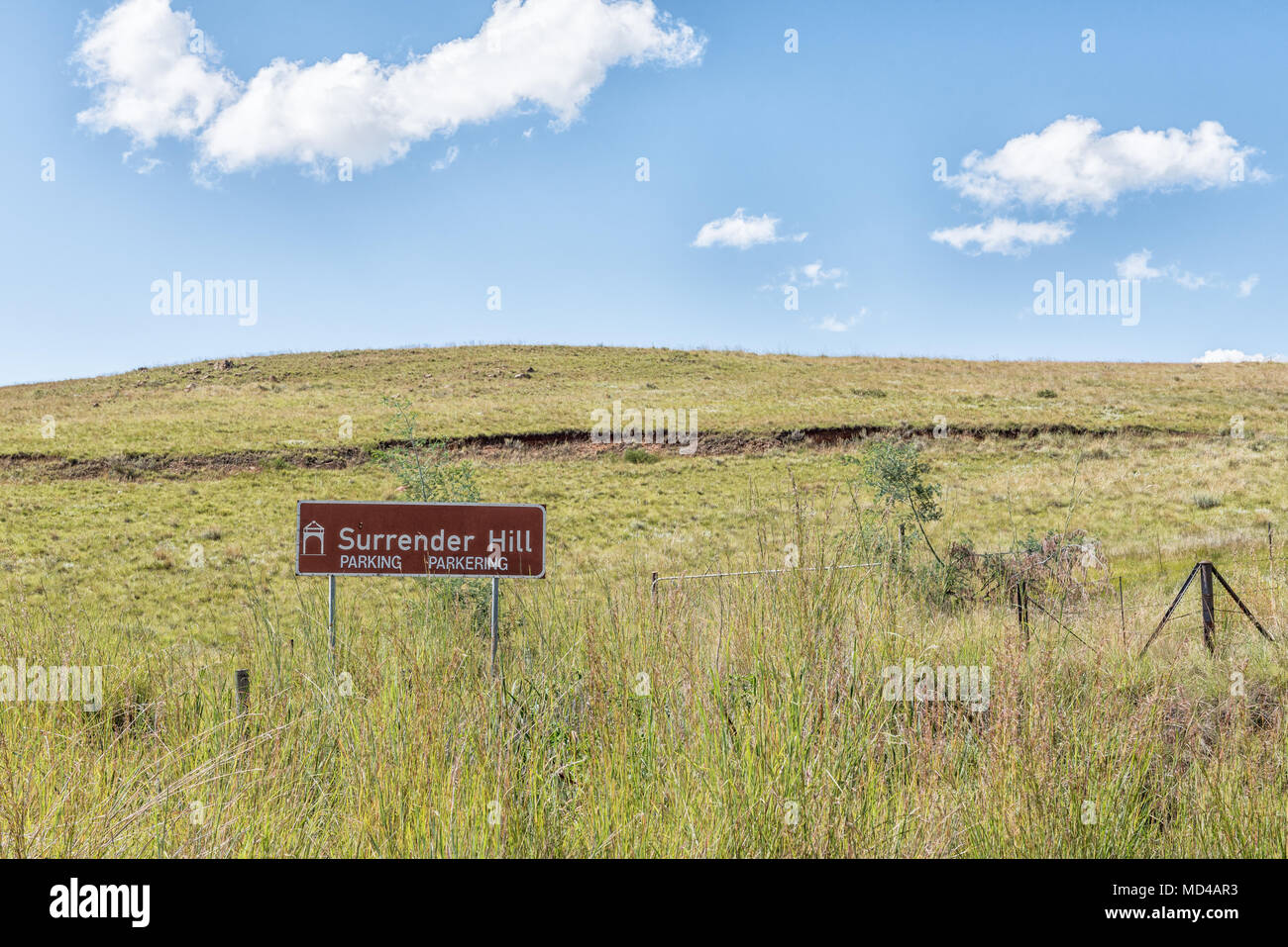 Kapitulation Hill markiert den Ort, wo Boer Kommandos zu britischen Truppen am 31. Juli 1900 in der Nähe von Clarens im Free State Provinz Süd Afr übergeben Stockfoto