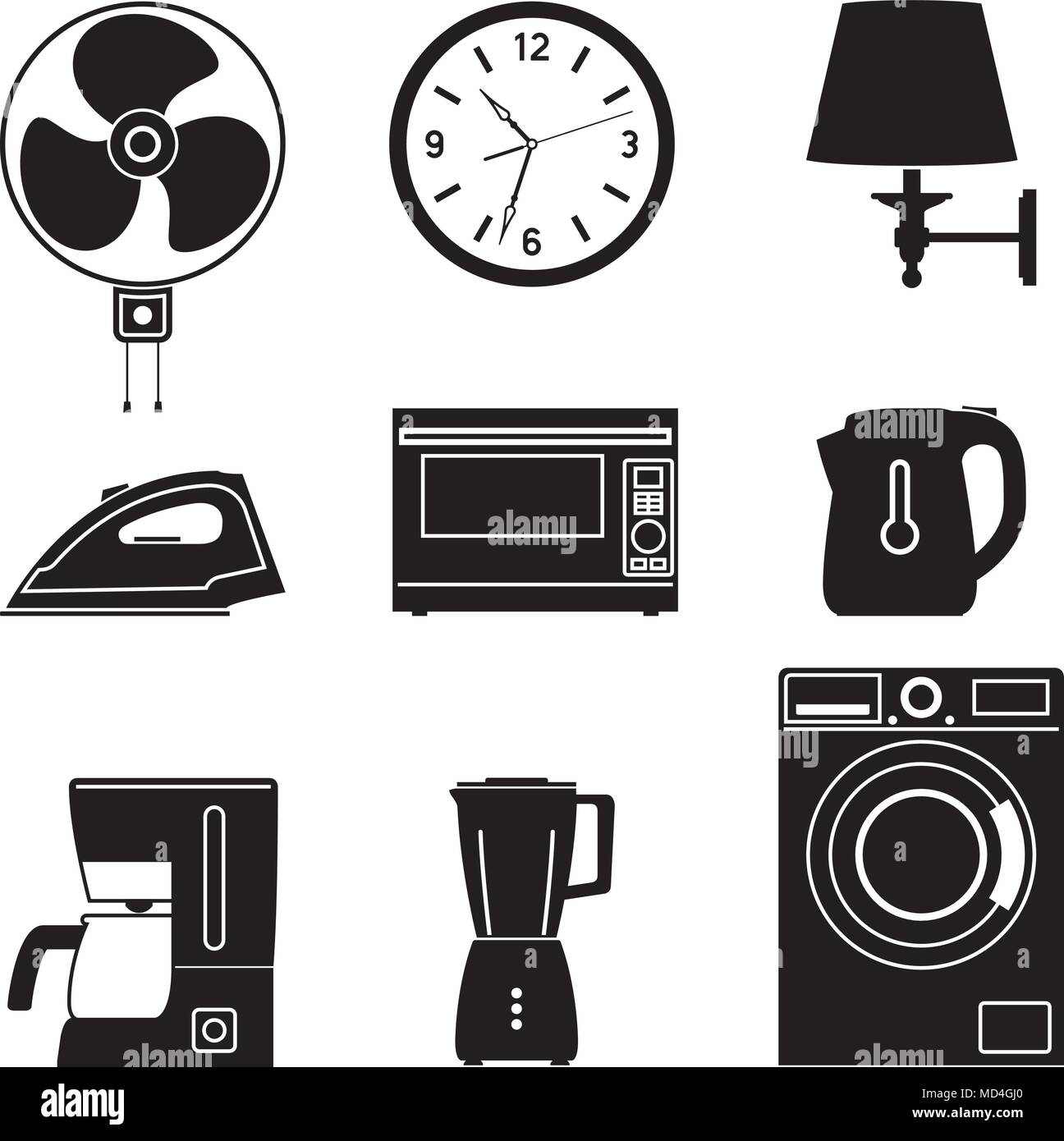 Home Appliance. Silhouette Vektor Stock Vektor