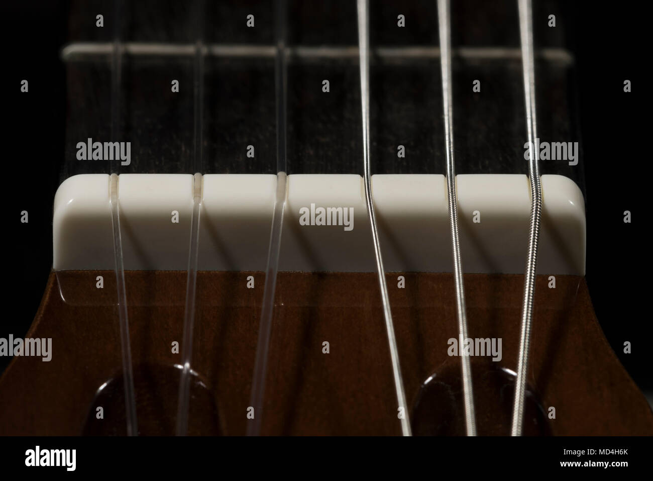 Akustische Gitarren parts details Makro Nahaufnahme Stockfoto
