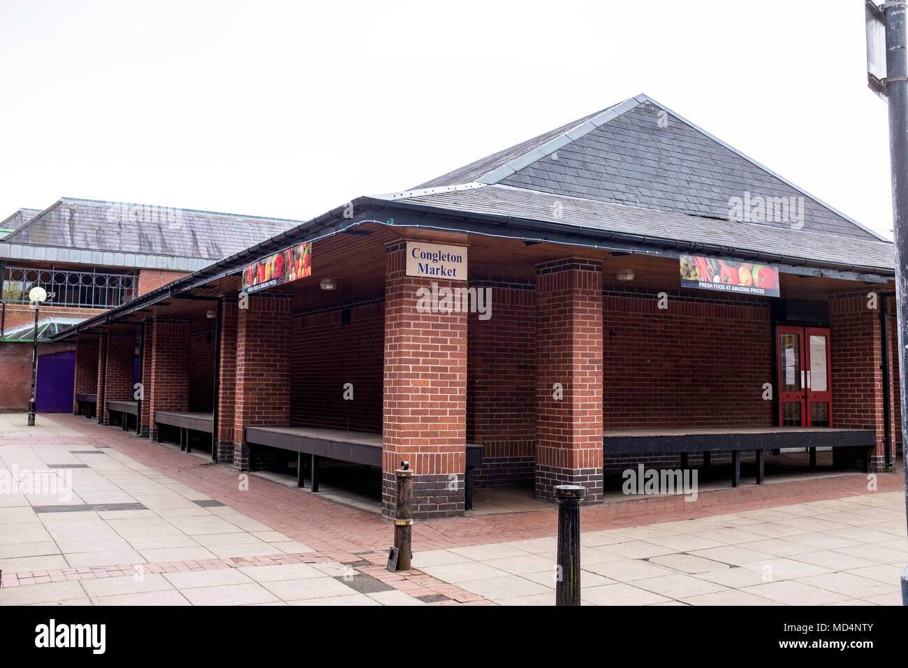 Einsame Markt in Congleton Cheshire UK Stockfoto