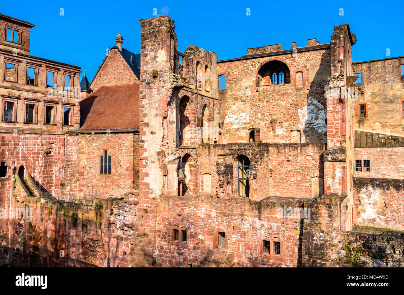 Ruinen des Heidelberger Schlosses in Baden-württemberg Bundesland der Bundesrepublik Deutschland Stockfoto