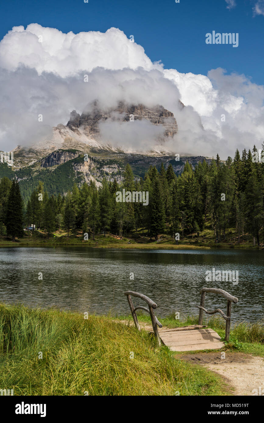 Lago Antorno, Drei Zinnen, Dolomiten, Südtirol, Italien Stockfoto