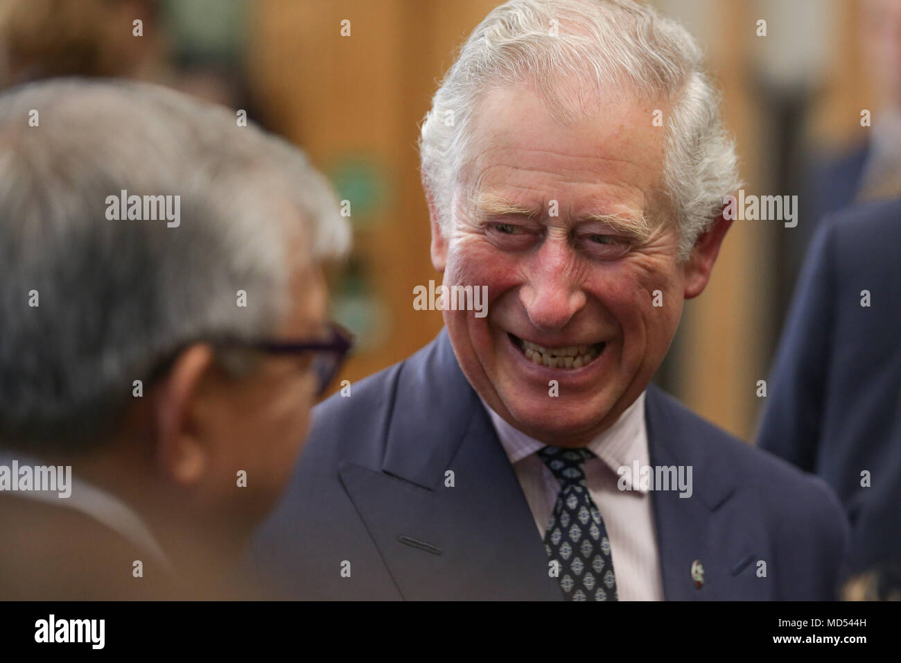 Der Prinz von Wales besucht einen Empfang in der Abschlusssitzung des Commonwealth Business Forum an der Guildhall in London, während der Tagung der Regierungschefs des Commonwealth. Stockfoto