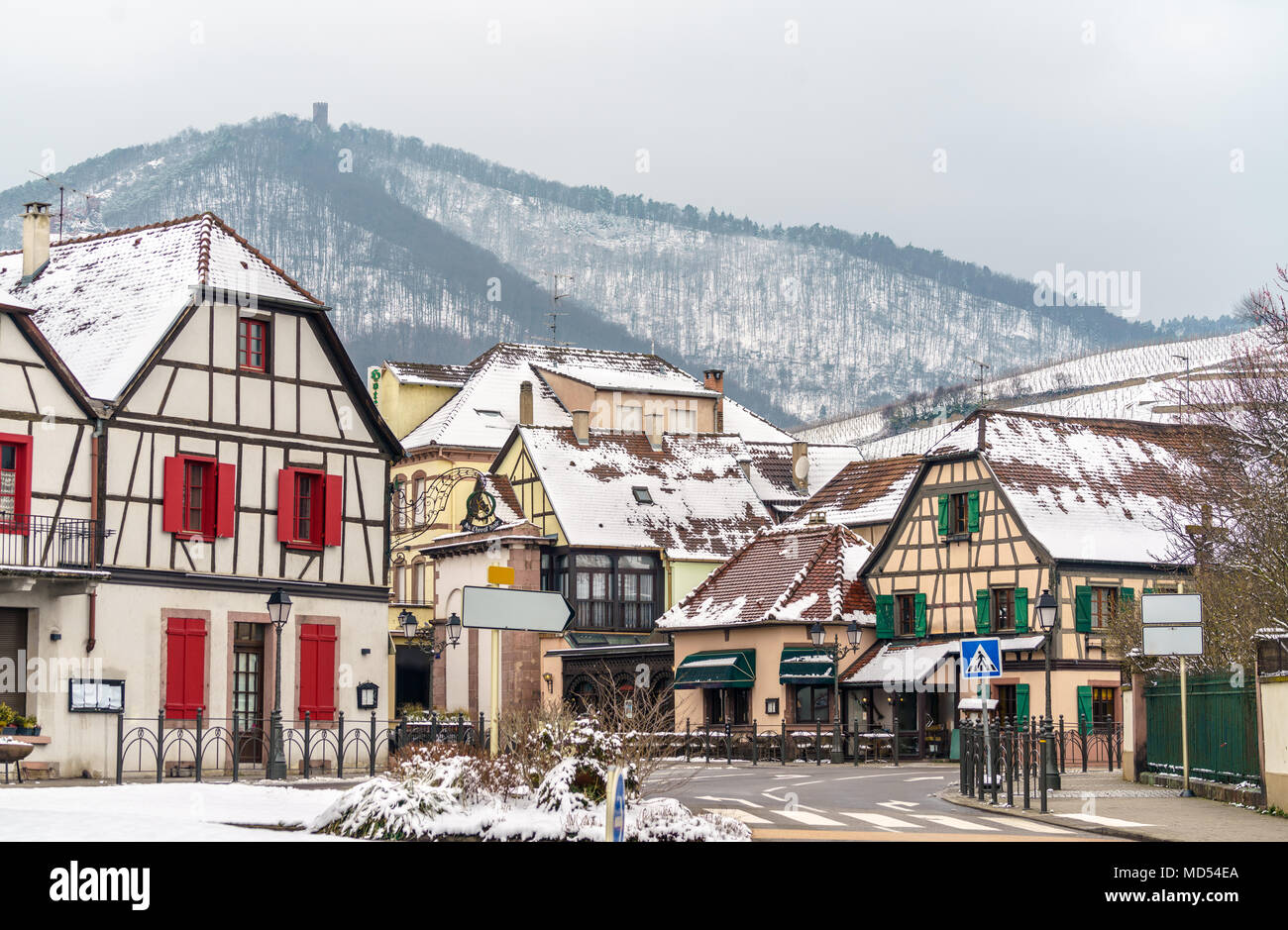 Hauser In Ribeauville Eine Stadt Am Fusse Der Vogesen Elsass