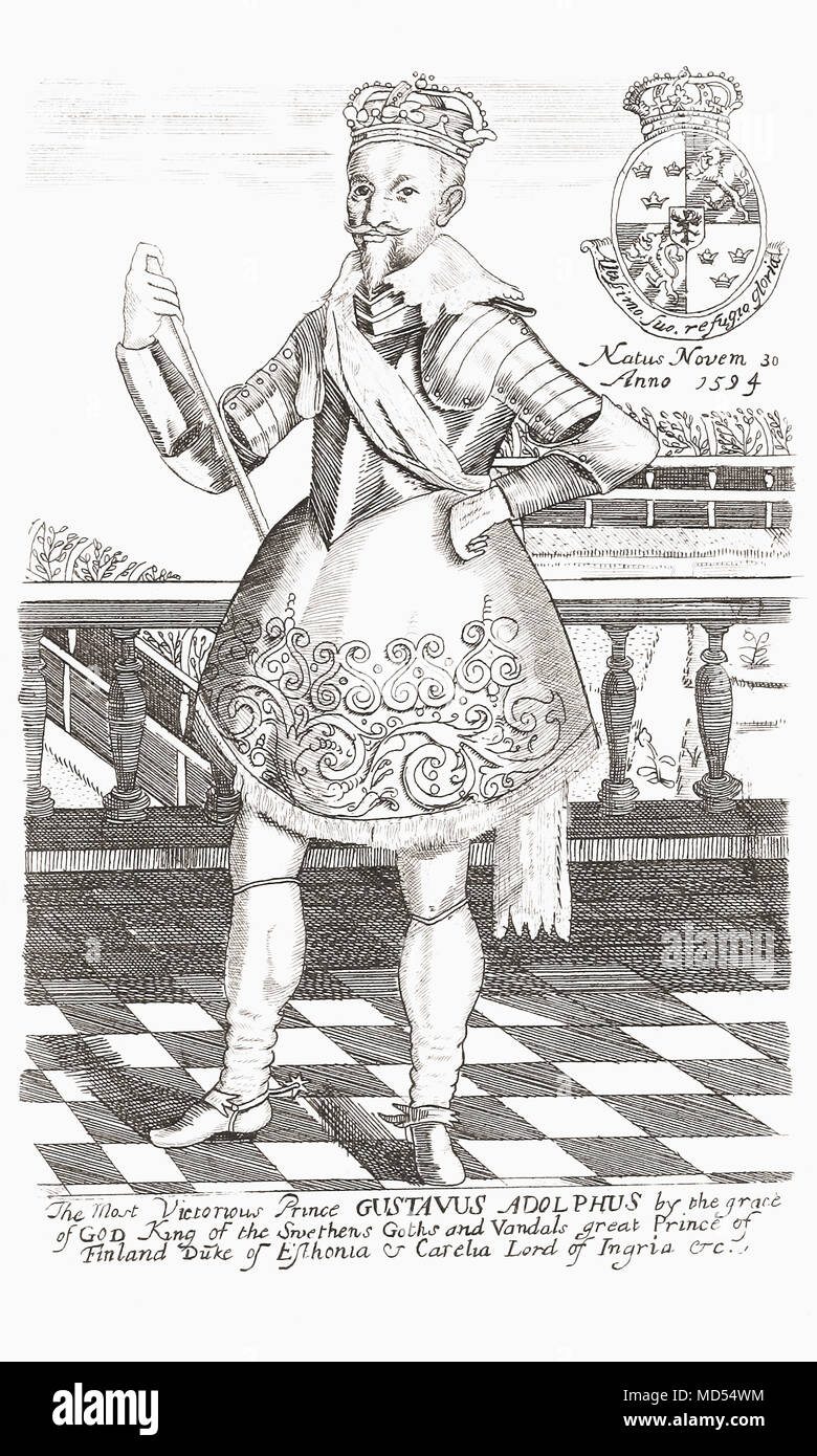 Gustavus Adolphus oder Gustav II Adolph, 1594-1632. König von Schweden. Von der Woodburn Galerie von seltenen Porträts, veröffentlicht 1816. Stockfoto