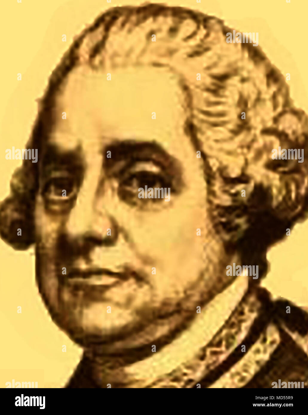 Altes Porträt der frühen New Yorker Bürger Vizeadmiral Sir Charles Hardy (1740-1780)-kolonialer Gouverneur von New York 1755 bis 1757 Stockfoto