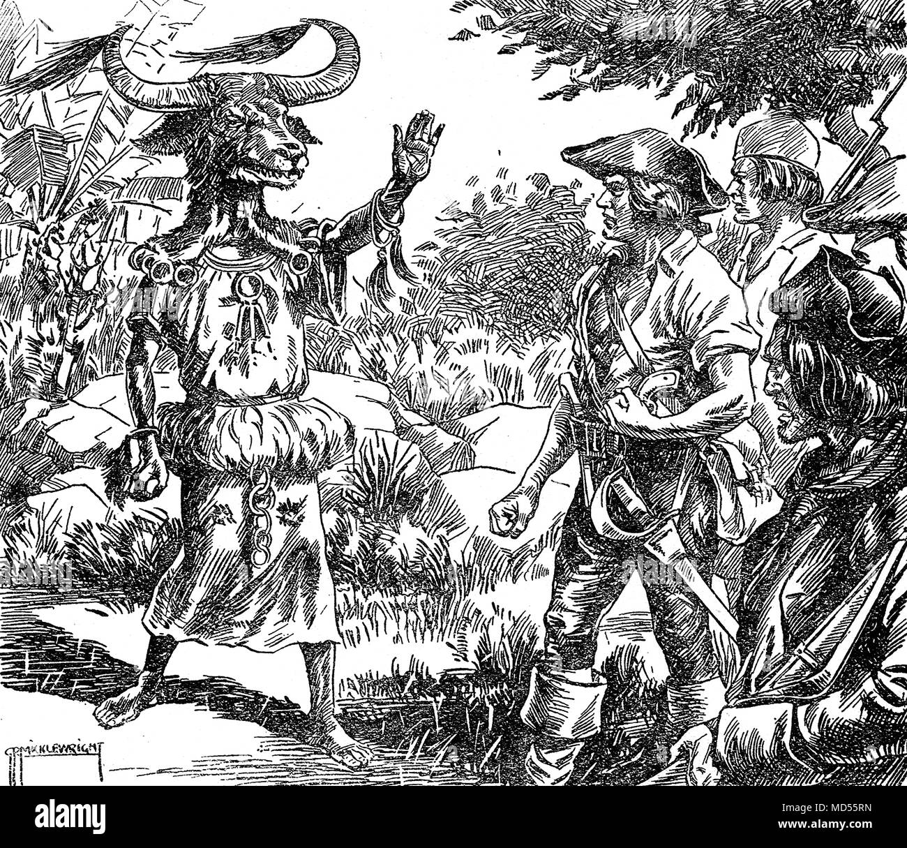 Frühe Matrosen oder Piraten und eine Voodoo native Chief aus dem "Boy's eigenen Jahresbericht 1932-1933 Stockfoto
